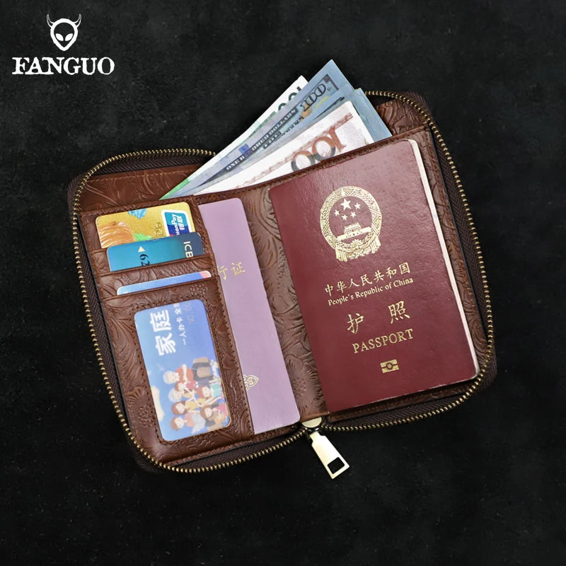 RFID Blocking Genuine Leather Clutch Wallet for Men – Passport
