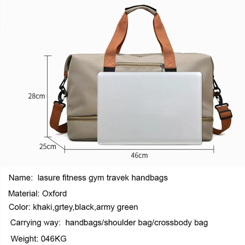 Travel Gym Duffle Bag – Waterproof Weekender with Shoe Compartment
