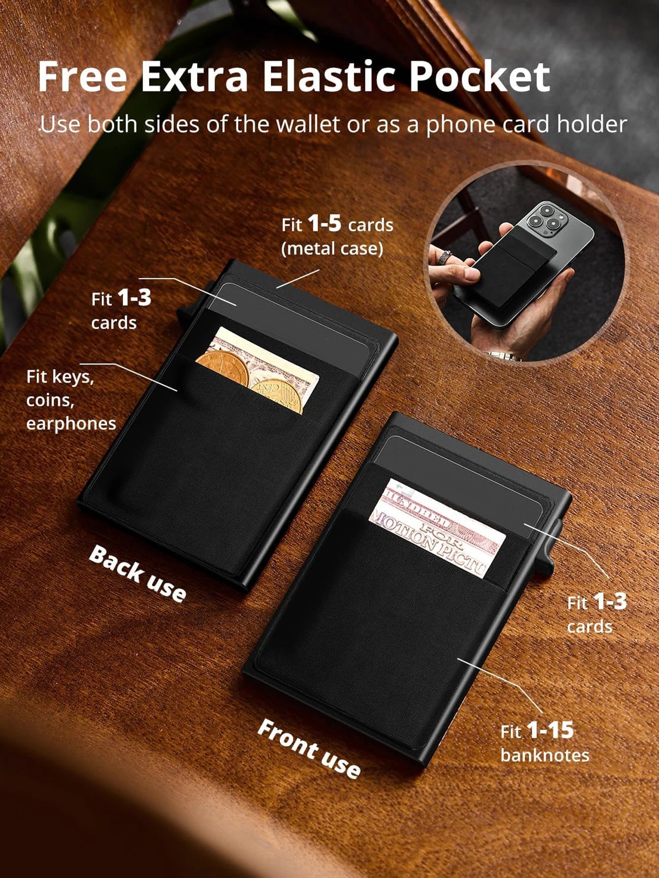 RFID Blocking Aluminum Card Holder with Auto Pop-Up Mechanism