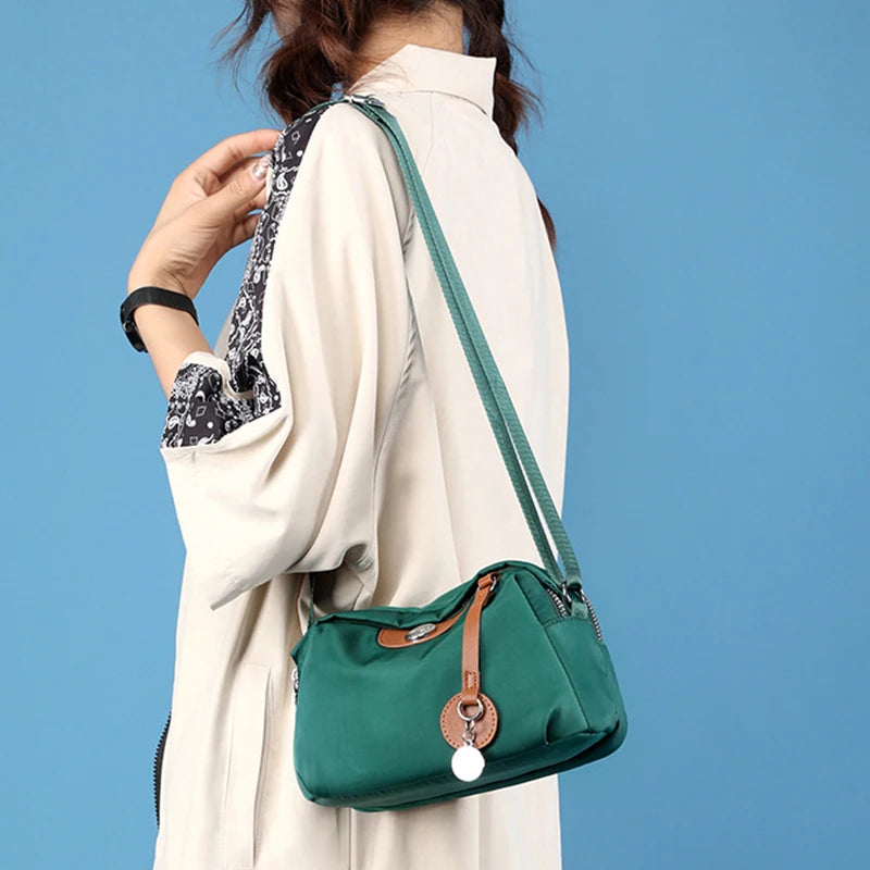 Waterproof Nylon Crossbody Bag - Women's Shell Shoulder Handbag