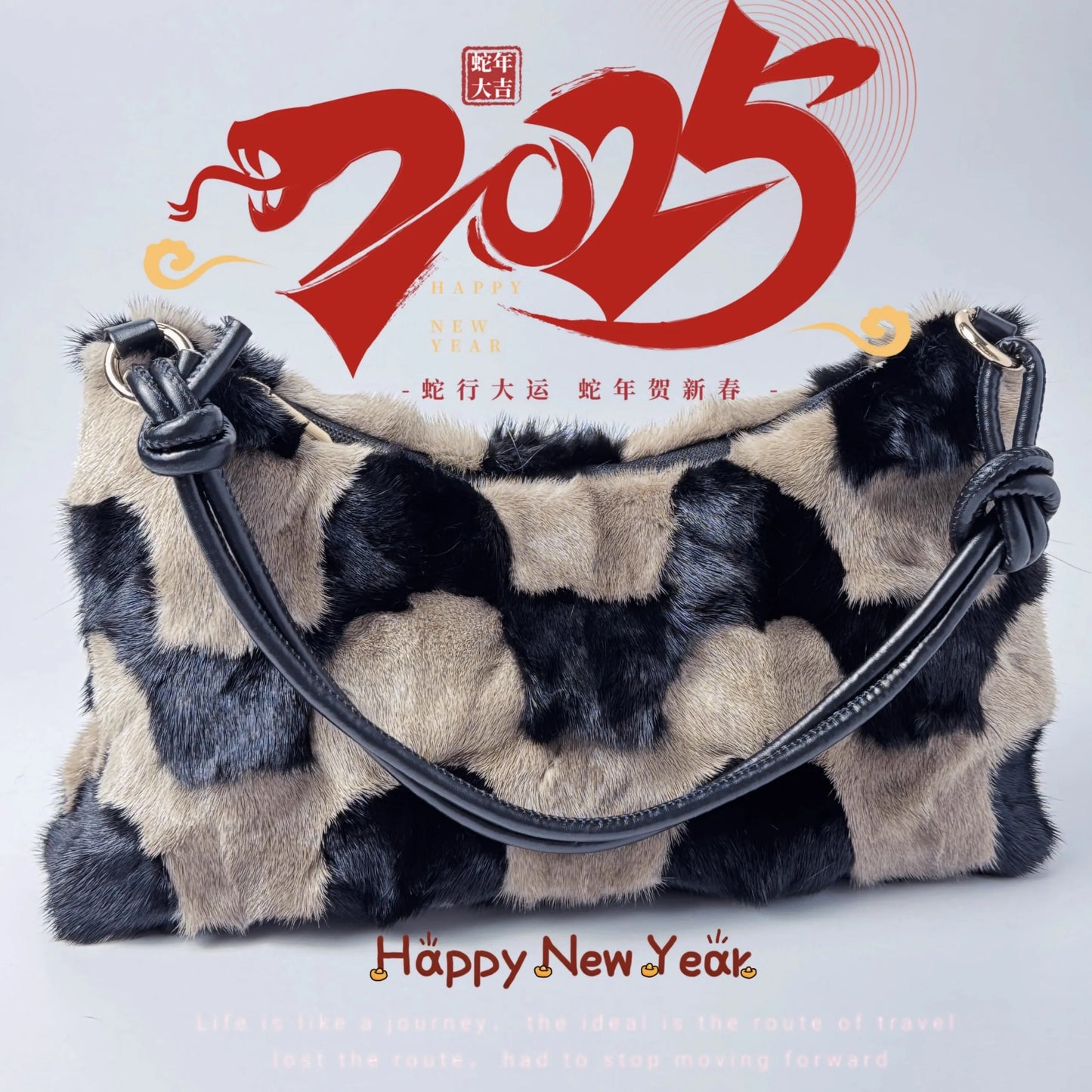 Mew Real Mink Fur Natural Cloud Winter Thick Bag Single Shoulder Women Fluffy Evening Ladies - Thick