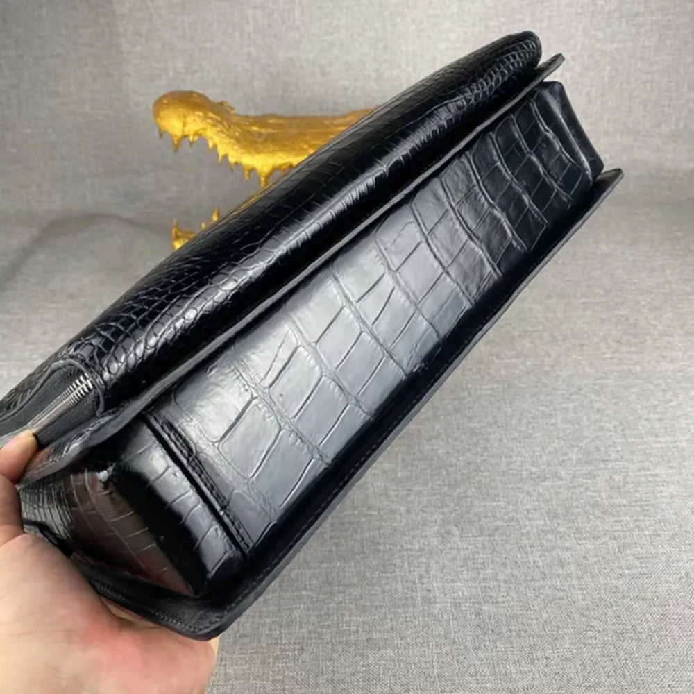Men's Genuine Crocodile Leather Business Briefcase