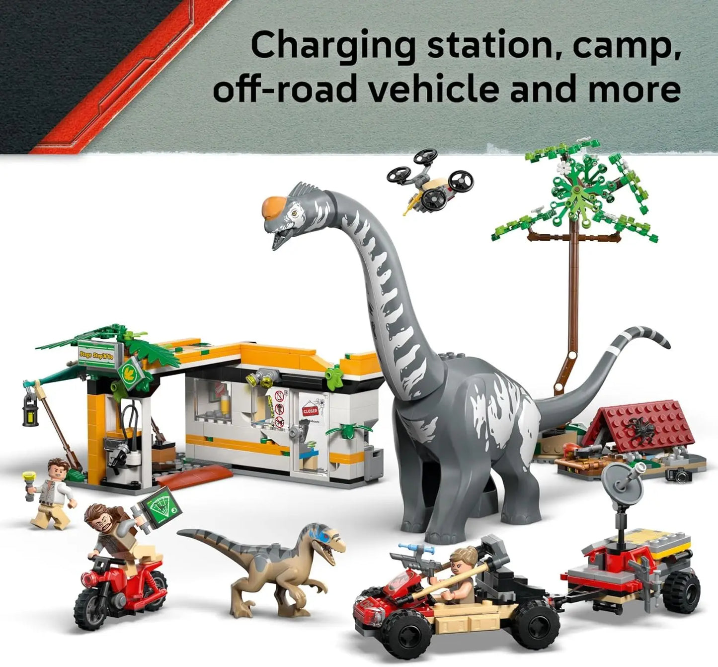 LEGO 76973 Jurassic World Raptor & Titanosaurus Tracking Mission Set