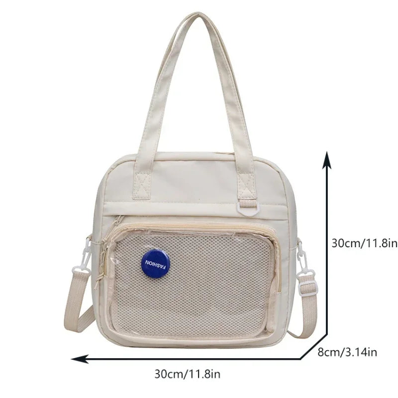 Kawaii Ita Bag Nylon Tote – Large Shoulder Bag for Teen Girls