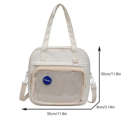 Kawaii Ita Bag Nylon Tote – Large Shoulder Bag for Teen Girls