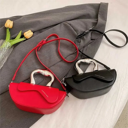 Sculptural Handle Shoulder Bag – Women's PU Leather Crossbody