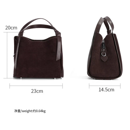 Women's Genuine Suede Leather Shoulder Bag – Luxury Designer Handbag