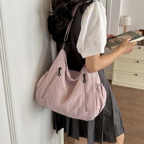Large Capacity Hobo Shoulder Bag for Women – Multi-Pocket