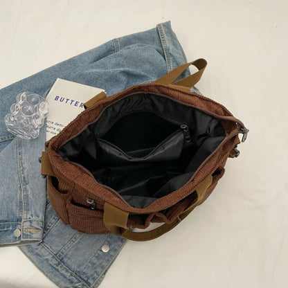 Large Capacity Corduroy Tote Bag – Women's Shoulder & Crossbody