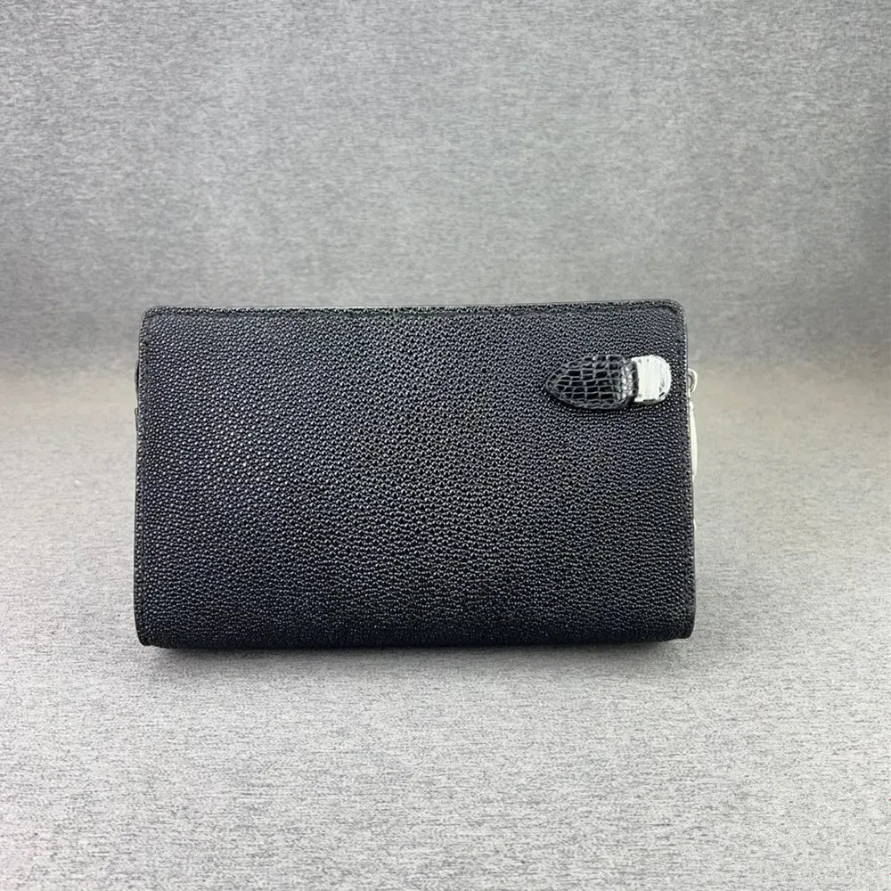 Stingray Skin Wristlet Clutch with Zip – Business Clutch Bag