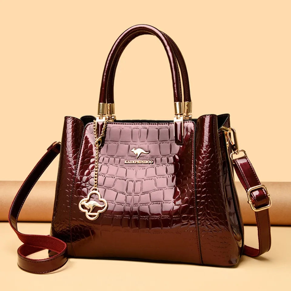 Crocodile Pattern PU Leather Tote Handbag for Women