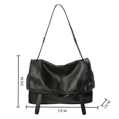 Large Capacity Oil Wax Leather Crossbody Messenger Bag