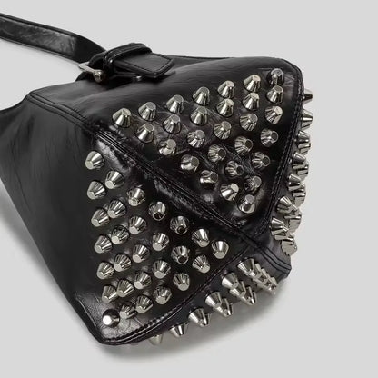 Bucket Bag Women Luxury Designer Handbag Purse Pu Mosaic Belt Buckle Rivet Decoration Underarm