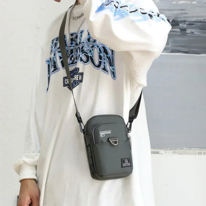 Men's Small Nylon Crossbody Shoulder Bag – 3-Layer Mini Messenger