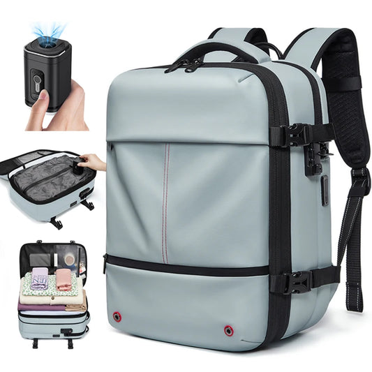 Vacuum Compression Travel Backpack 16" – Laptop & USB Charging