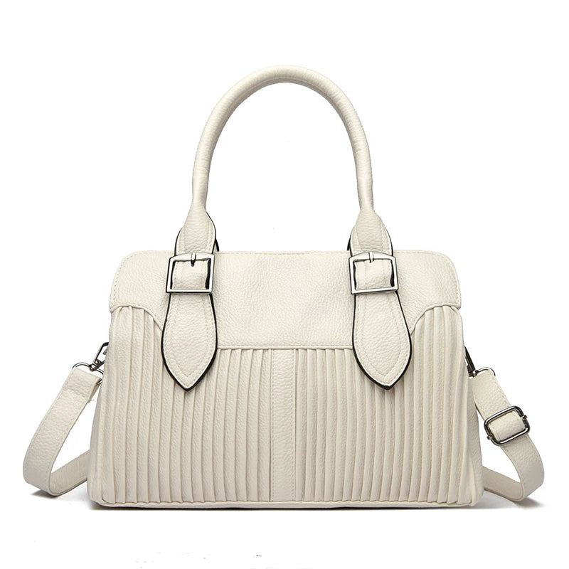 Large Capacity Soft Leather Women's Tote Bag – 3-Layer Luxury Handbag