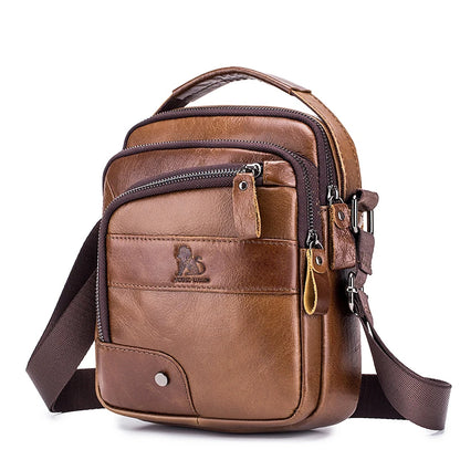 Men's Genuine Leather Crossbody Shoulder Bag