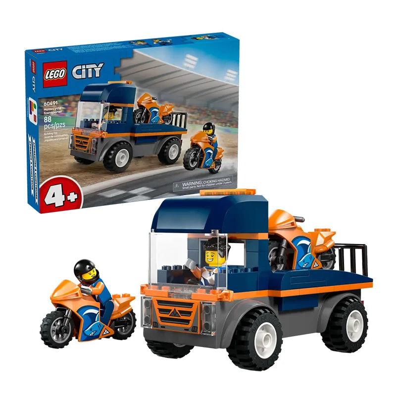 LEGO City 60491 Motorcycle Transporter Building Set – 88 Pieces, Ages 4+