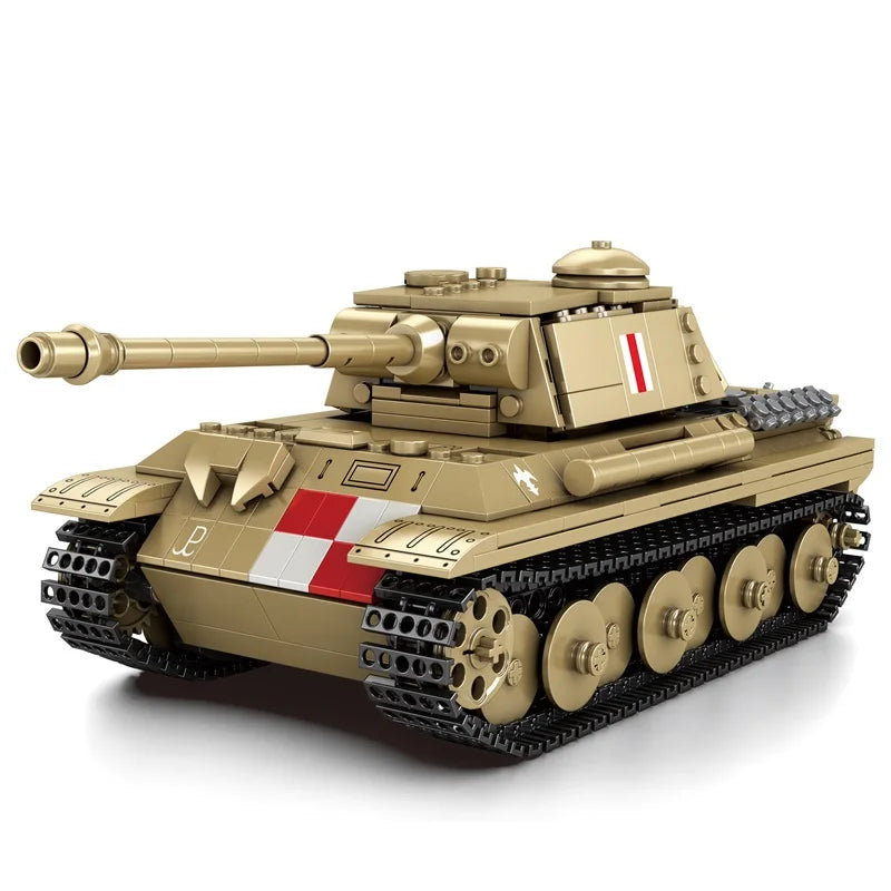 WW2 Tank Building Blocks Set – 1:23 Scale Military Model Kit