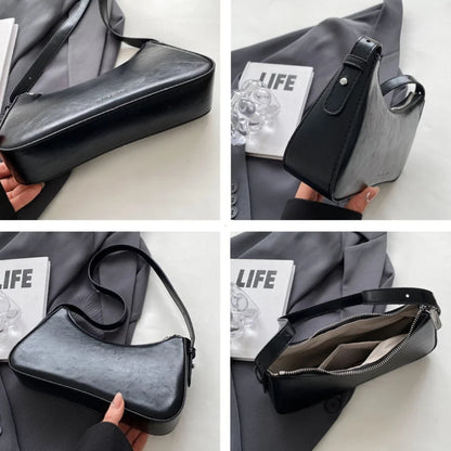 Y2K Leather Shoulder Bag for Women – Cute Mini Underarm Purse