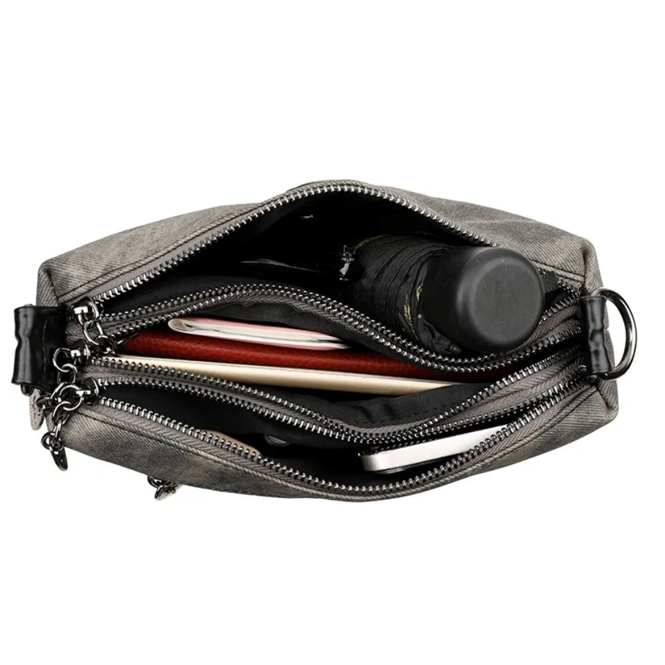 3-Layer Crossbody Bag for Women – Soft PU Leather Shoulder Bag