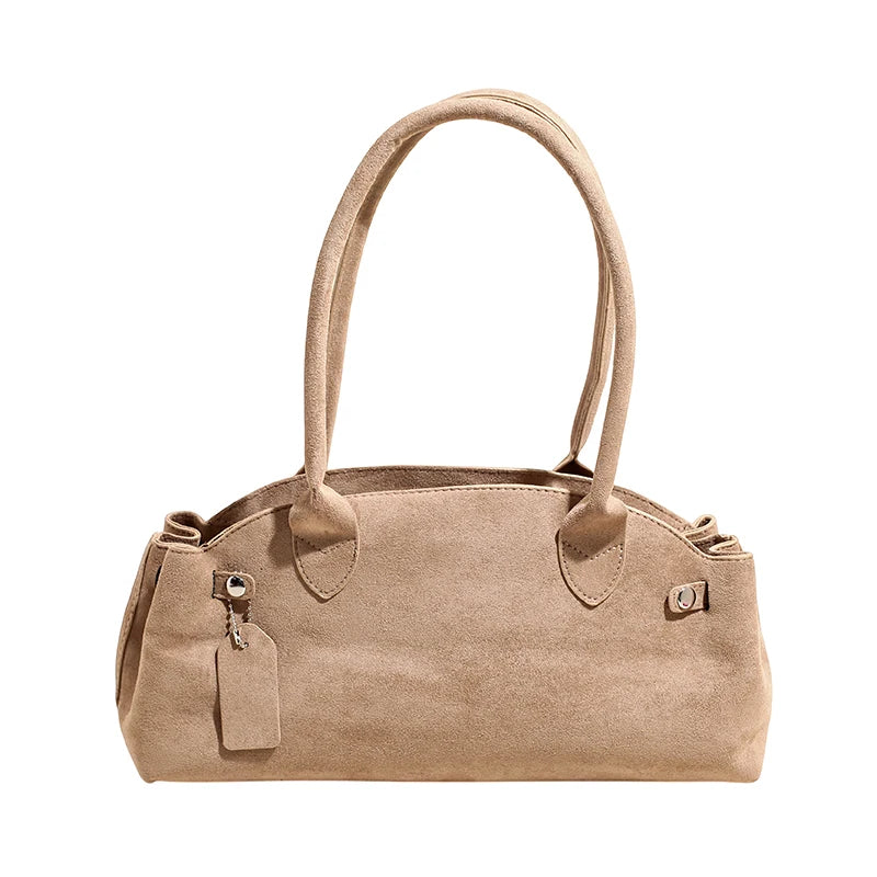 PU Suede Underarm Shoulder Bag – Women's Luxury Top-Handle Tote