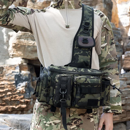 Tactical Fishing Tackle Bag with Rod Holder – Outdoor Waist Pack