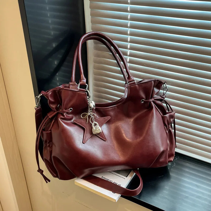 Large Capacity Tote Bag – Retro Crossbody Shoulder Bag