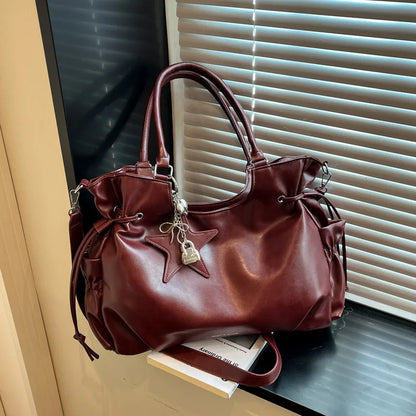 Large Capacity Tote Bag – Retro Crossbody Shoulder Bag