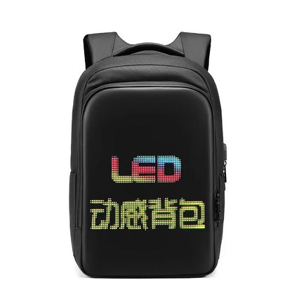 LED Display Smart Backpack – DIY Screen, 15.6" Laptop, Business & Travel for Men & Women