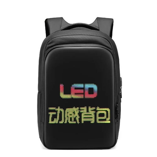 LED Display Smart Backpack – DIY Screen, 15.6" Laptop, Business & Travel for Men & Women