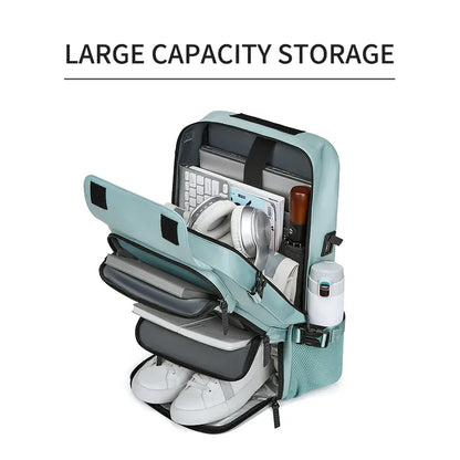 Waterproof 16" Laptop Backpack with Shoe Bag, Hidden USB Port & Hidden Shoulder Straps