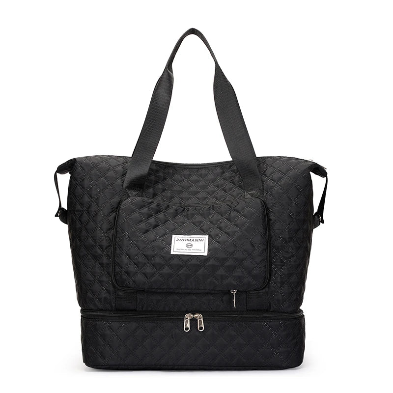 Large Capacity Gym Duffel Bag – Lightweight Argyle Weekend Travel Bag for Women