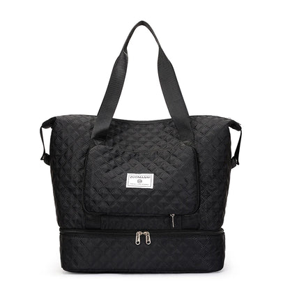 Large Capacity Gym Duffel Bag – Lightweight Argyle Weekend Travel Bag for Women