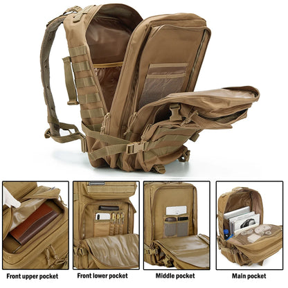 45L Tactical Backpack – Men's MOLLE Military Assault Pack