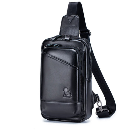 Steel Lion Men's Genuine Leather Chest Bag Sling Bag