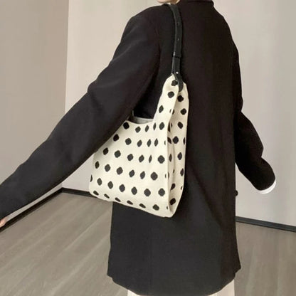 Knitted Knot Wrist Bag for Women – Mini Striped Handbag