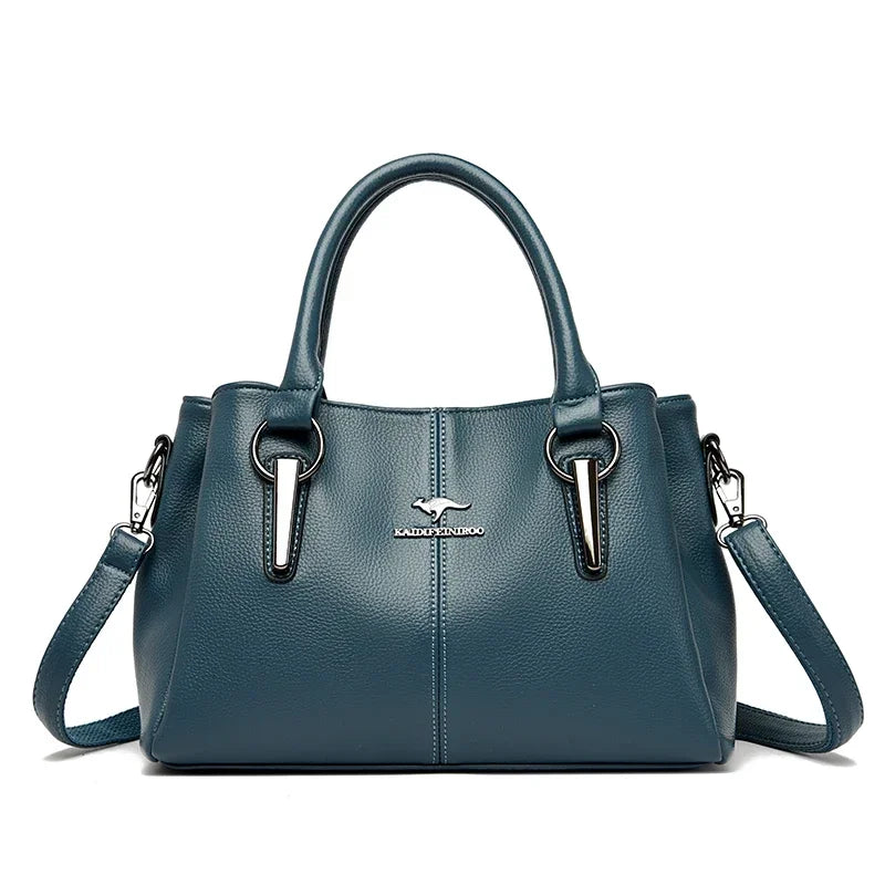 Luxury Leather Handbag for Women – 3-Layer Crossbody Tote