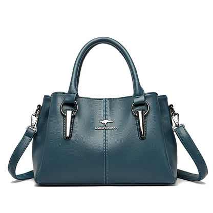 Luxury Leather Handbag for Women – 3-Layer Crossbody Tote
