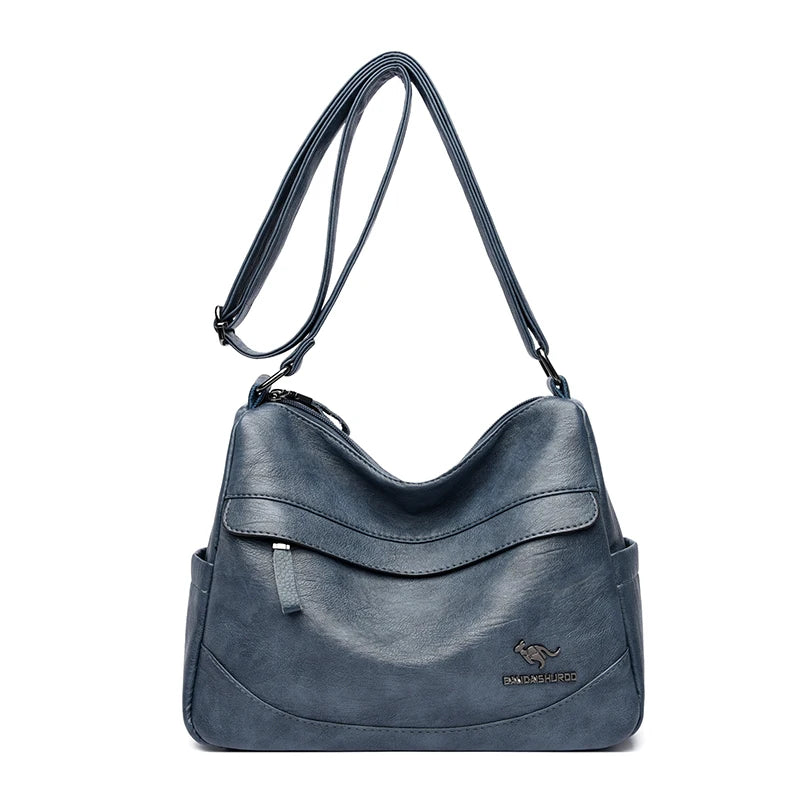 Crossbody Bag for Women – Soft PU Leather Shoulder Bag, 2-Layer