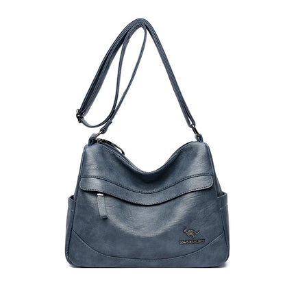 Crossbody Bag for Women – Soft PU Leather Shoulder Bag, 2-Layer