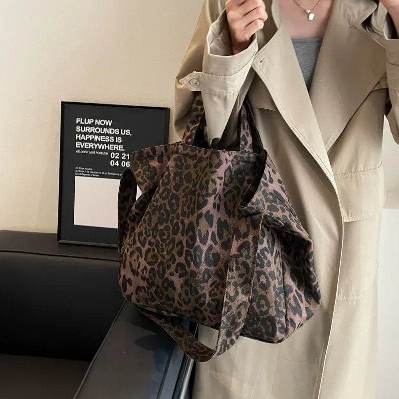 Leopard Print Crossbody Bag – Large Women's Shoulder Shopper