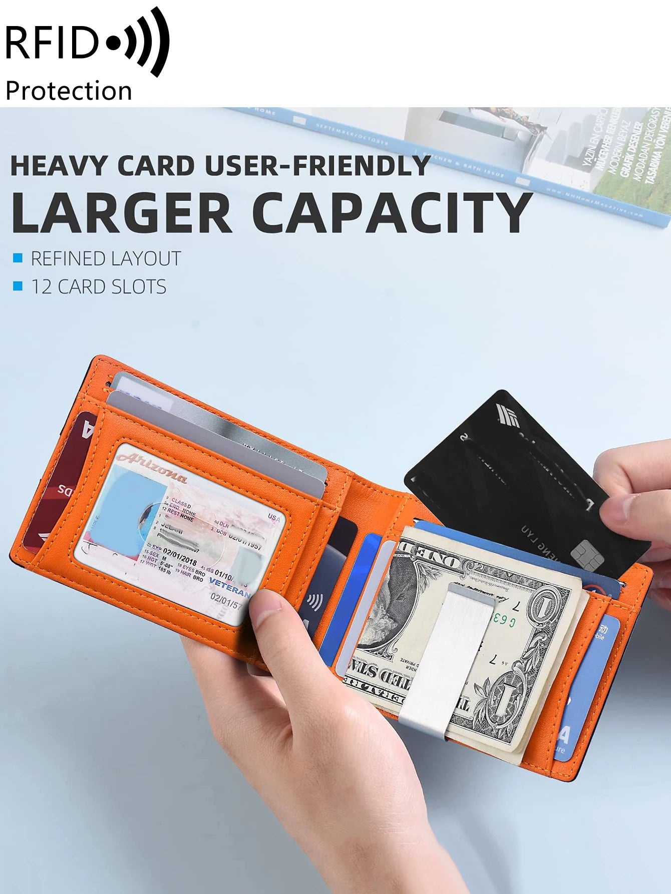 RFID Blocking Slim Front Pocket Wallet for Men – Carbon Fiber