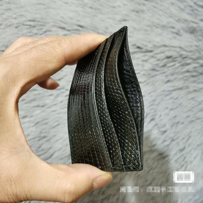 Snakeskin Leather Card Holder – Slim Multi-Slot Wallet for Men