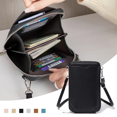 Women's Crossbody Phone Bag & Wallet – PU Leather Shoulder Purse