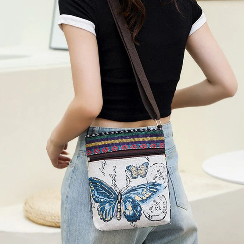 Embroidered Crossbody Bag – Boho Ethnic Phone Purse for Women