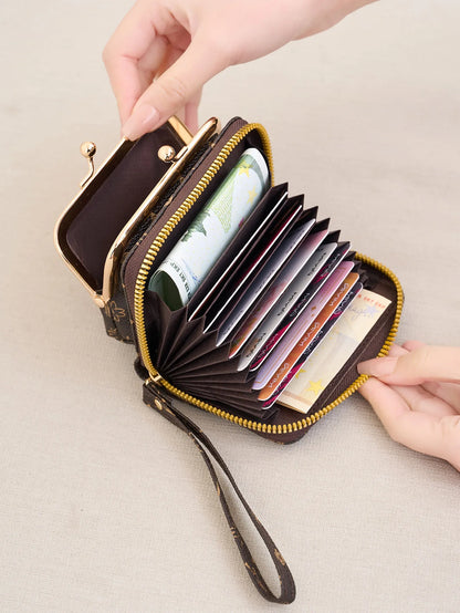 Women's Retro Coin Purse with Wrist Strap & Multi-Slot Card Holder