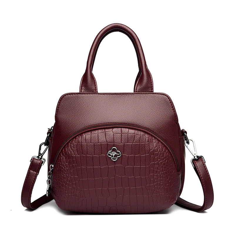PU Leather Top Handle Handbag – Women's Large Crossbody Shoulder Bag