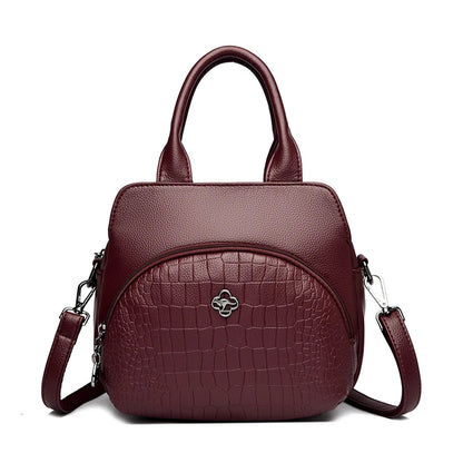 PU Leather Top Handle Handbag – Women's Large Crossbody Shoulder Bag