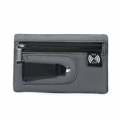 RFID Blocking Slim Wallet – Tactical Nylon Zipper Card Holder